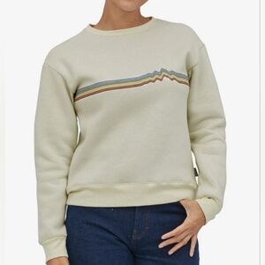 Patagonia Cream Sweatshirt with Multicolor Stripe